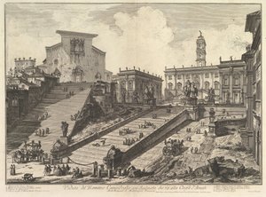El Capitolio y los escalones de S. Maria in Aracoeli Veduta del Romano Campidoglio