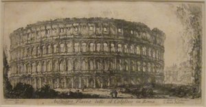 Anfiteatro Flavio" de "Vistas de Roma" de Piranesi, aguafuerte, Museo de Arte de Honolulú. de Giovanni Battista Piranesi