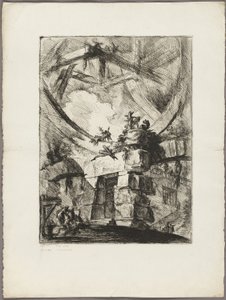 La rueda gigante, lámina 9 de Prisiones imaginarias de Giovanni Battista Piranesi