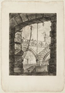 La Gran Piazza, lámina 4 de Prisiones Imaginarias de Giovanni Battista Piranesi