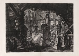 El muelle con cadenas, placa 16 de Carceri d de Giovanni Battista Piranesi