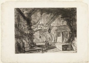 El muelle con cadenas, lámina 16 de Prisiones imaginarias de Giovanni Battista Piranesi