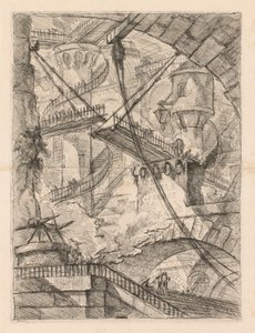 Las prisiones: Un interior inmenso con un puente levadizo de Giovanni Battista Piranesi