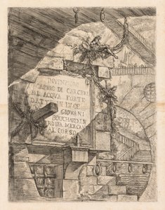 Las prisiones: Página de título -- Interior de una prisión de Giovanni Battista Piranesi