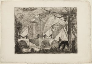 El caballete, placa 12 de Prisiones Imaginarias de Giovanni Battista Piranesi