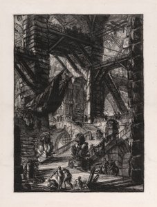 La escalera con trofeos, placa 8 de Carceri d