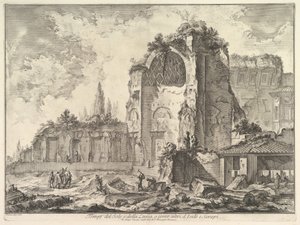 El Templo de Venus y Roma erróneamente llamado Templo de Sol y Luna Veduta degli..., ca. 1759 de Giovanni Battista Piranesi