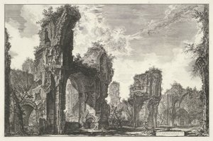 Termas de Caracalla en Roma Ruinas de Sisto, o ambas del gran salón de las Termas de Antonino (título sobre el objeto) Gezichten op Rome (título de la serie) Vistas de Roma diseñadas y grabadas por el arquitecto Giambattista Piranesi Ve (nez) iano (título 