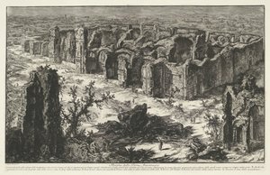 Termas de Caracalla en Roma Ruinas de las Termas de Antonino (título sobre el objeto) Gezichten op Rome (título de la serie) Vistas de Roma diseñadas y grabadas por el arquitecto Giambattista Piranesi Ve (nez) iano (título de la serie) de Giovanni Battista Piranesi