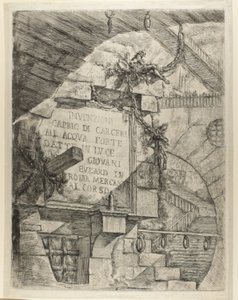 Página de título de Prisiones imaginarias de Giovanni Battista Piranesi