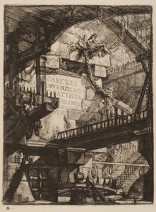 Placa del título, Placa I de Prisiones imaginarias, c.1750 (aguafuerte sobre papel) de Giovanni Battista Piranesi