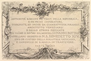 Página del título: Antigüedad romana de la época de la República y los primeros emperadores, ca. 1748