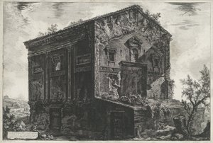 Tombe van Aspasia Annia Regilla te Roma Vista del Templo de Camene (título sobre objeto) Gezichten op Rome (título de la serie) Vistas de Roma diseñadas y grabadas por el arquitecto Giambattista Piranesi Ve (nez) iano (título de la serie) de Giovanni Battista Piranesi