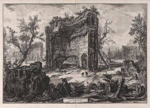 Vista de los restos de los edificios del segundo piso de las Termas de Tito, de Vedute di Roma (Vistas de Roma) de Giovanni Battista Piranesi