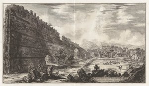 Vista de los restos del fuerte pretoriano [el Poecile] en Adriano de Giovanni Battista Piranesi