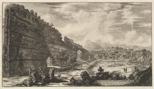 Vista de los restos del Castro Pretorio en la Villa Adriana en Tívoli