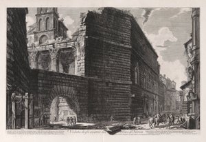 Vista de los restos del Foro de Nerva, de Vedute di Roma (Vistas de Roma) de Giovanni Battista Piranesi