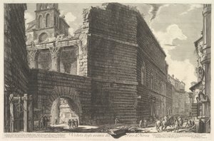 Veduta degli avanzi del Foro di Nerva, larcade et la muraille, 1757 de Giovanni Battista Piranesi