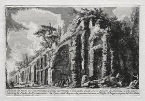 Vista de los muros que rodeaban las laderas del Monte Celio de Giovanni Battista Piranesi