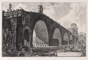 Vista del Puente Milvio sobre el Tíber Dos millas fuera de Roma, desde Vedute di Roma (Vistas de Roma)