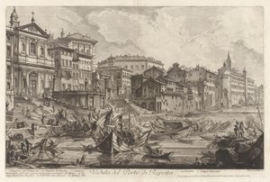 Veduta del Porto di Ripetta (Vista del Puerto de Ripetta), de Vedute di Roma (Vistas de Roma) de Giovanni Battista Piranesi