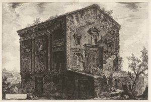 Vista del Templo de Camene en la antigüedad rodeado por un bosque en el valle de Egeria de Giovanni Battista Piranesi