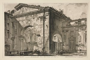 Vista del atrio del pórtico de Octavia, de Vedute di Roma de Giovanni Battista Piranesi