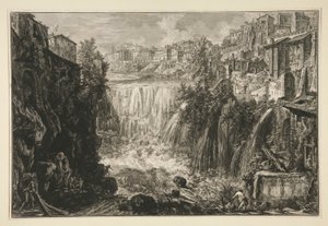 Vista de la Gran Cascada en Tivoli, de Vedute di Roma de Giovanni Battista Piranesi