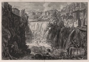 Veduta della Cascata di Tivoli (Vista de la cascada de Tivoli), de Vedute di Roma (Vistas de Roma) de Giovanni Battista Piranesi