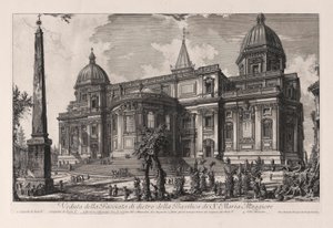 Vista de la parte trasera de la Basílica de Santa Maria Maggiore (Vista de la Fa? Ade en la parte trasera de la Basílica de Santa Maria Maggiore), de Vedute di Roma (Vistas de Roma) de Giovanni Battista Piranesi