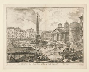 Vista de la Piazza della Rotonda, desde Vistas de Roma de Giovanni Battista Piranesi
