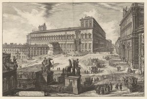 Vista de la Piazza di Monte Cavallo (Vista de la Piazza di Monte Cavallo [Piazza del Quirinale con el Palacio Quirinal en el centro]), de Vedute di Roma (Vistas de Roma)