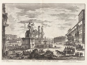 Vista de la Piazza di Monte Cavallo (Vista de la Piazza di Monte Cavallo [ahora la Piazza del Quirinale con el Palacio del Quirinal]), de Vedute di Roma (Vistas de Roma)