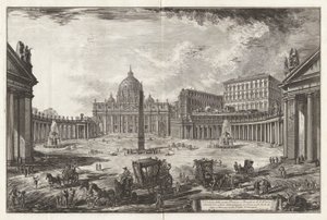 Vista de la Gran Plaza y la Basílica de San Pedro de Giovanni Battista Piranesi