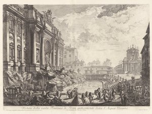 Vista de la fuente de Trevi extensa antes conocida como l