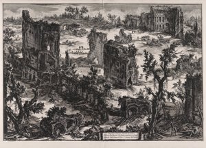 Veduta delle Terme di Tito (Vista de las Termas de Tito), de Vedute di Roma (Vistas de Roma) de Giovanni Battista Piranesi