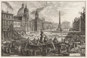 Vista de la Piazza Navona sobre las Ruinas del Circo Agonalis [Circo de Domiciano]), de Vedute di Roma (Vistas de Roma)