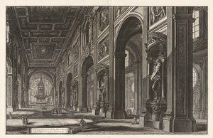 Vista interior de la Basílica de San Giovanni Laterano, de Vedute di Roma (Vistas de Roma) de Giovanni Battista Piranesi