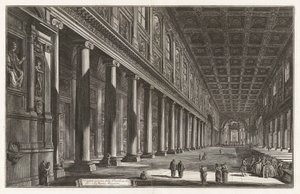 Vista interior de la Basílica de Santa Maria Maggiore, de Vedute di Roma (Vistas de Roma) de Giovanni Battista Piranesi