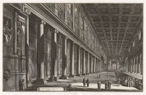 Vista interior de la basílica de Santa María la Mayor, de Vedute di Roma (Vistas de Roma) de Giovanni Battista Piranesi