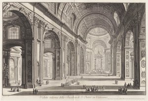 Vista interior de la Basílica de San Pedro de Giovanni Battista Piranesi