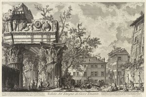Veduta con el Templo de Júpiter Tonans, c. 1755