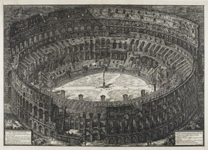 Vista del Anfiteatro Flavio, llamado el Coliseo, de "Vistas de Roma" de Giovanni Battista Piranesi