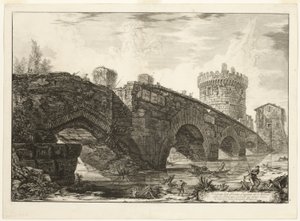 Vista de Ponte Lugano en el Anio, de Vistas de Roma de Giovanni Battista Piranesi