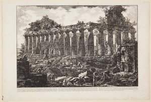 Vista de otro templo en la ciudad de Paestum, que se cree comúnmente estuvo dedicado a Juno [...] de Giovanni Battista Piranesi
