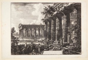 Vista de algunas columnas de la fachada opuesta a la mostrada en la lámina precedente de Giovanni Battista Piranesi
