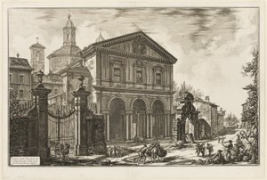 Vista de la Basílica de San Sebastiano fuori delle mura [San Sebastián fuera de las murallas] en la Vía Apia, de Views of Rome de Giovanni Battista Piranesi