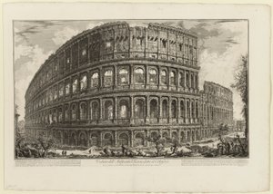 Vista del Anfiteatro Flavio, llamado el Coliseo, de Vistas de Roma de Giovanni Battista Piranesi