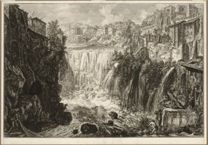 Vista de la Gran Cascada en Tívoli, de Vistas de Roma de Giovanni Battista Piranesi