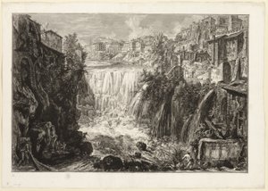 Vista de la Gran Cascada en Tívoli, de Vistas de Roma de Giovanni Battista Piranesi